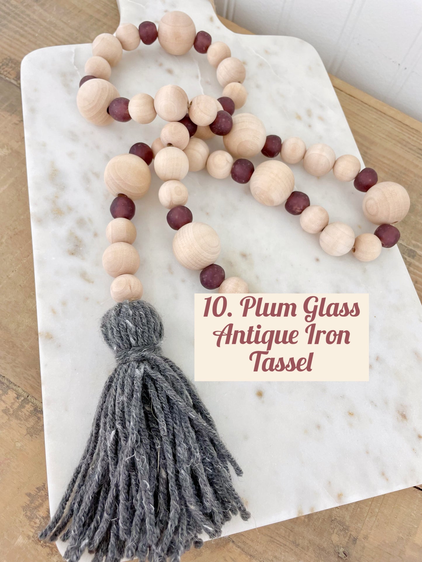 Wood+Glass Decor Bead Strands with Shades of Grey/Black