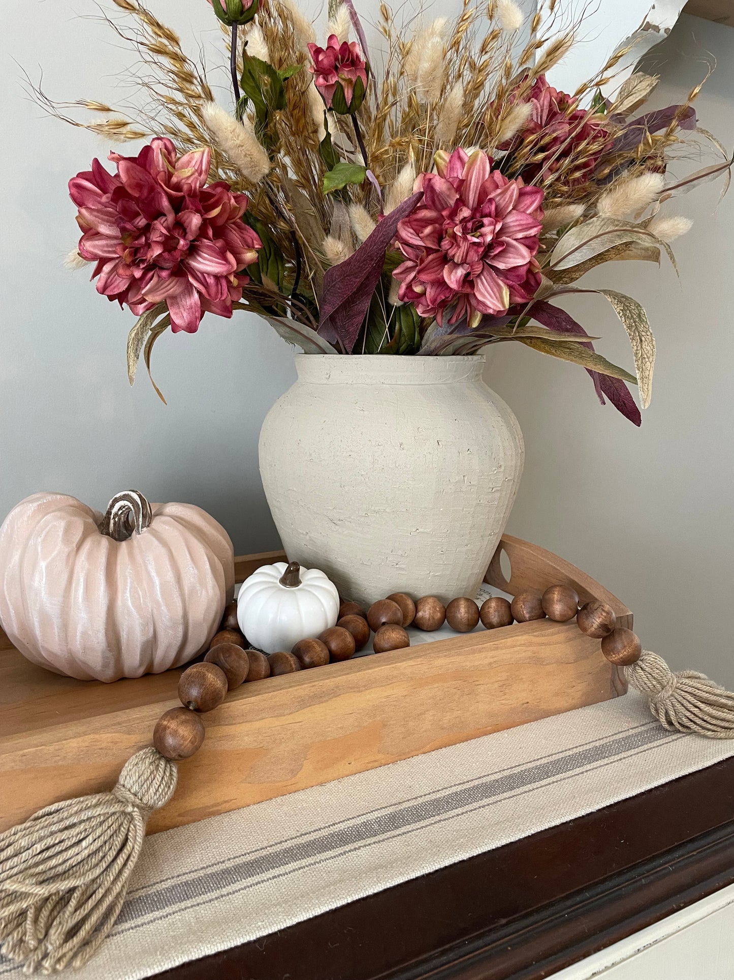 Stained Wood Decor Bead Strands