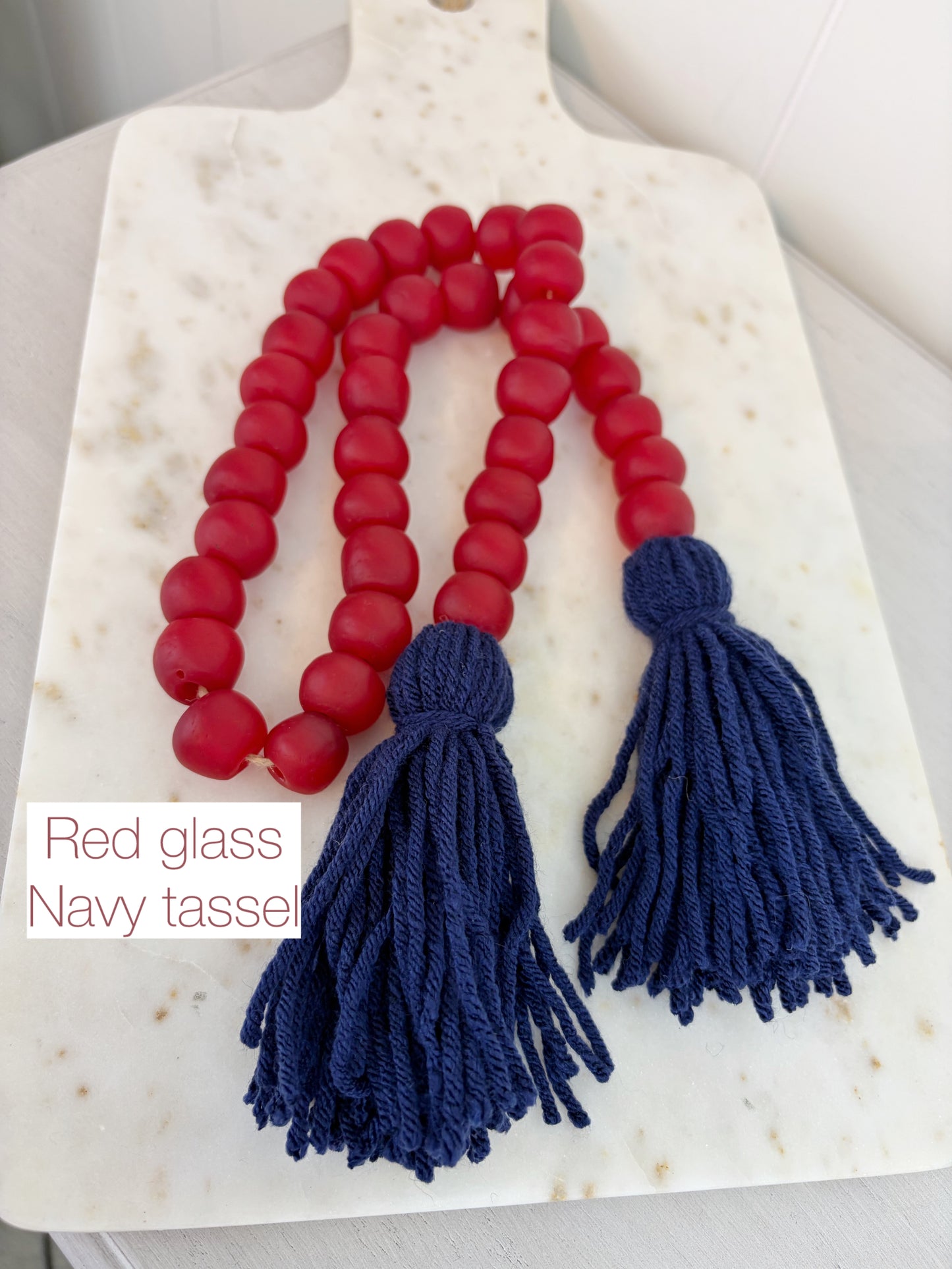 Patriotic Glass Decor Bead Strand