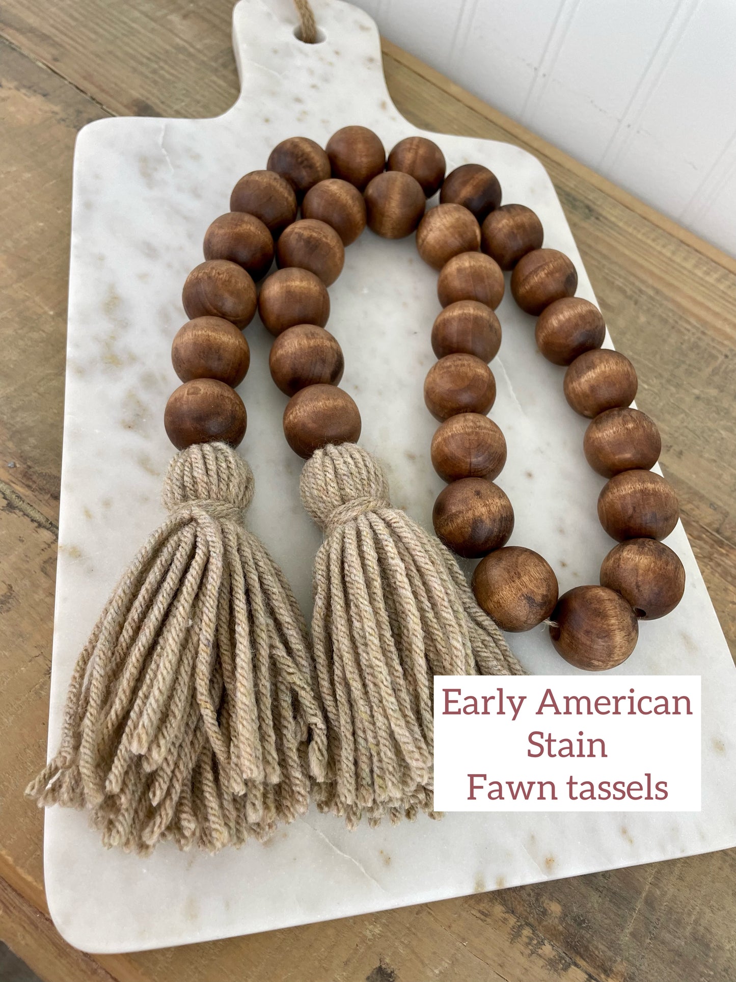 Stained Wood Decor Bead Strands