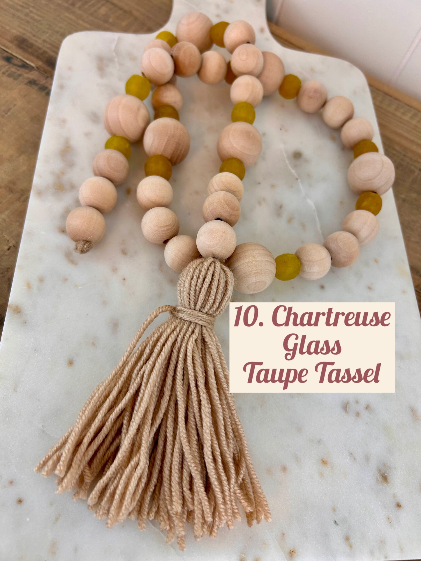 Wood+Glass Bead Strand with Shades of Brown
