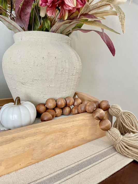 Stained Wood Decor Bead Strands