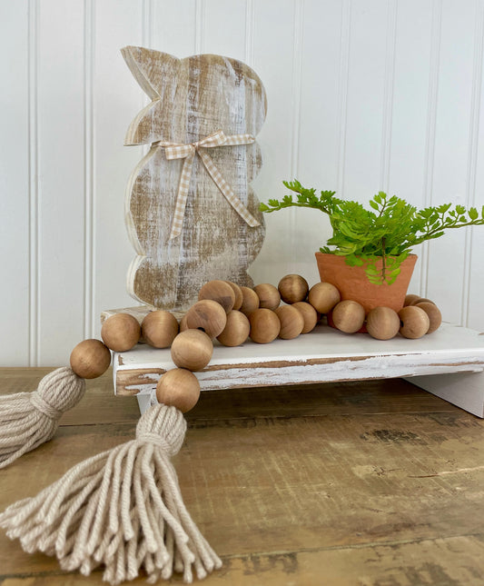 Stained Wood Decor Bead Strands