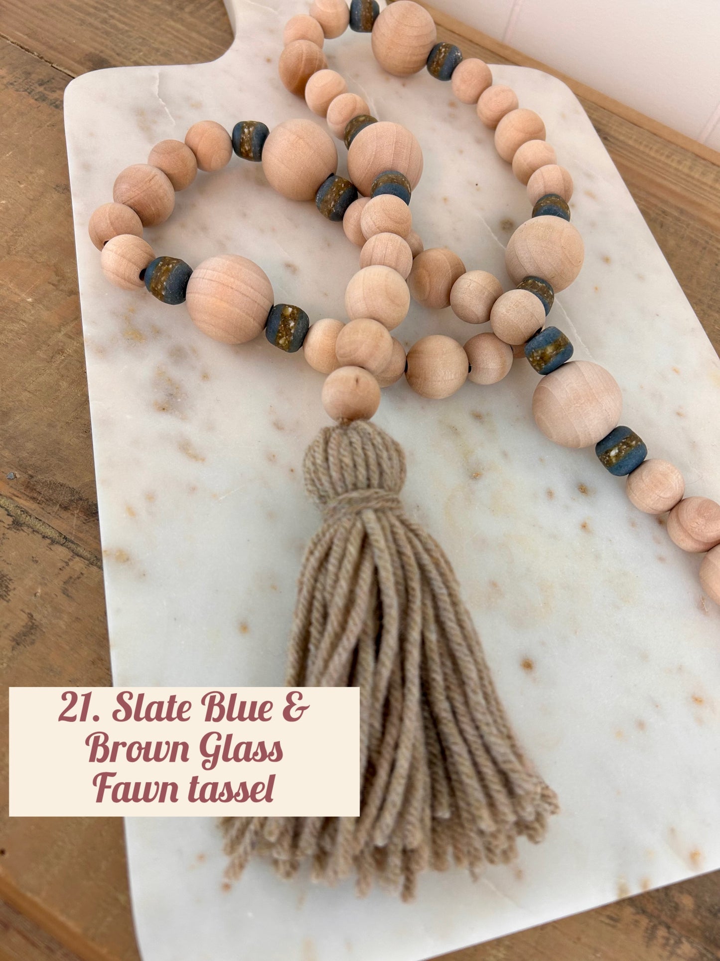 Fall Color- Wood & Glass Decor Bead Strands