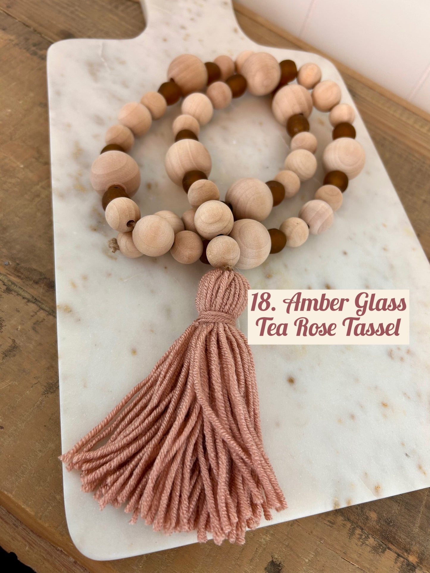 Fall Color- Wood & Glass Decor Bead Strands
