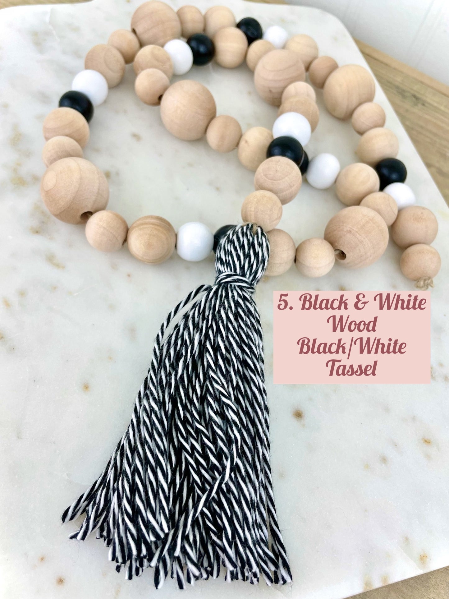 Mixed Wood Bead Strands