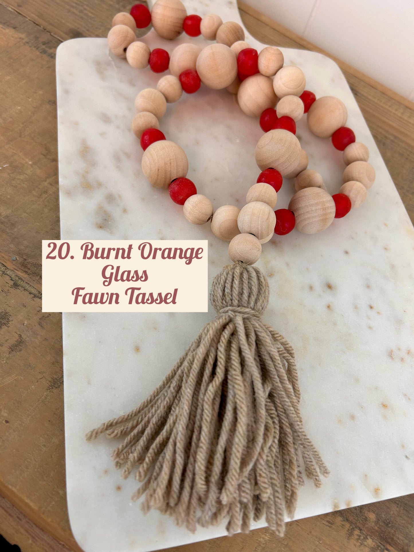 Fall Color- Wood & Glass Decor Bead Strands
