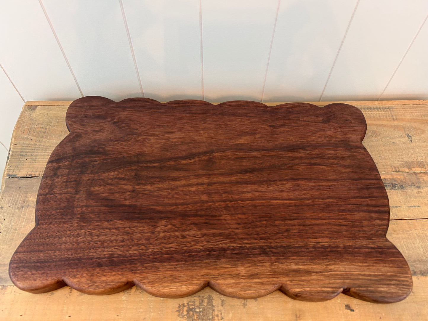 Handcrafted Ruffled Walnut Charcuterie Board