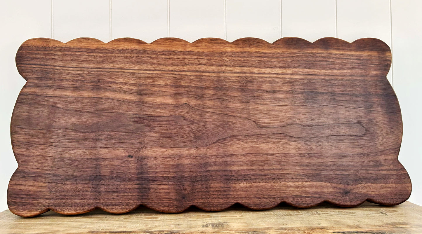 Handcrafted Ruffled Walnut Charcuterie Board