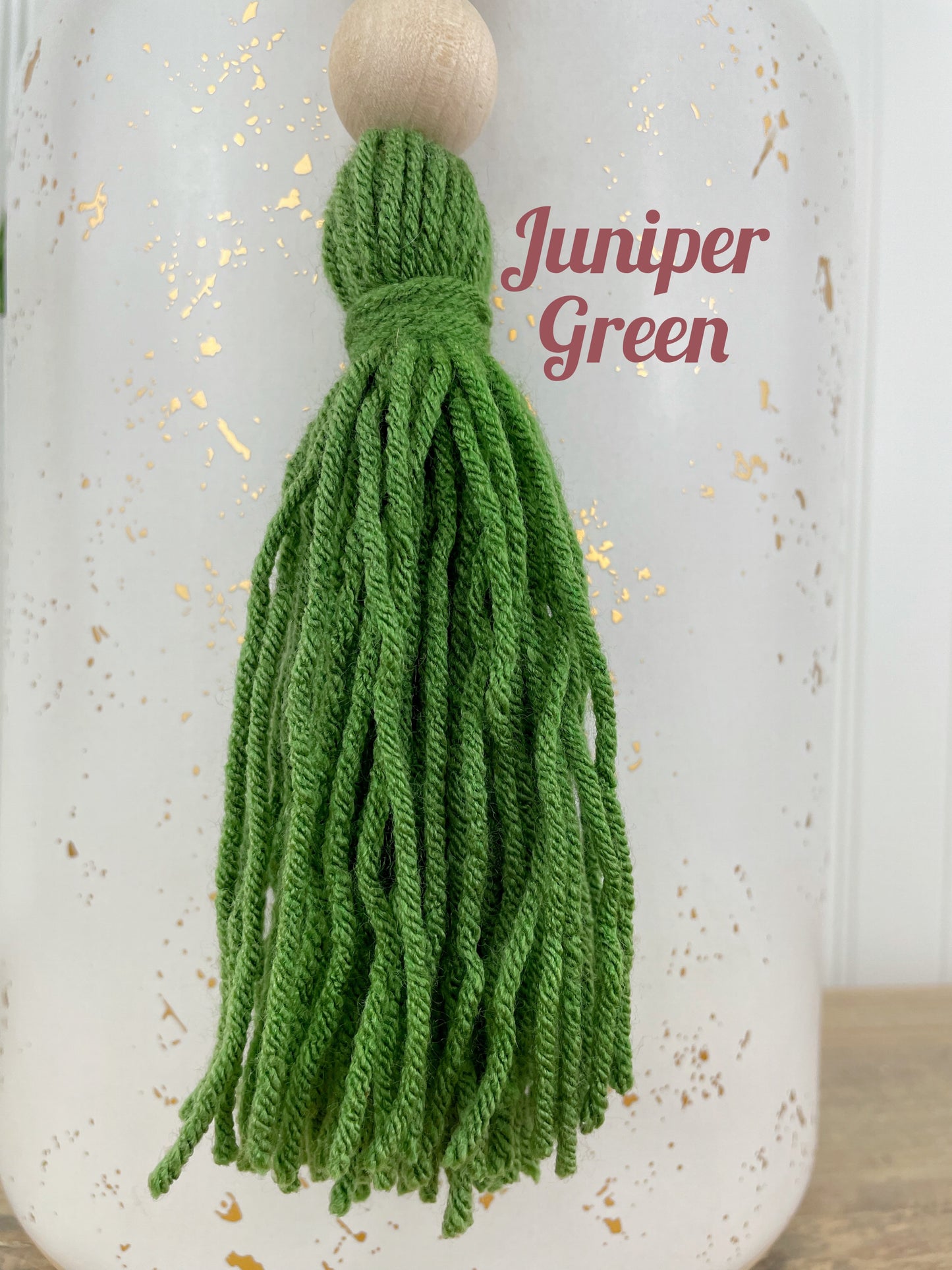 Double Tassel Chunky Wood Decor Bead Strand