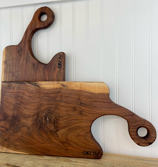 Handcrafted Handled Walnut Charcuterie boards