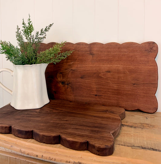 Handcrafted Ruffled Walnut Charcuterie Board