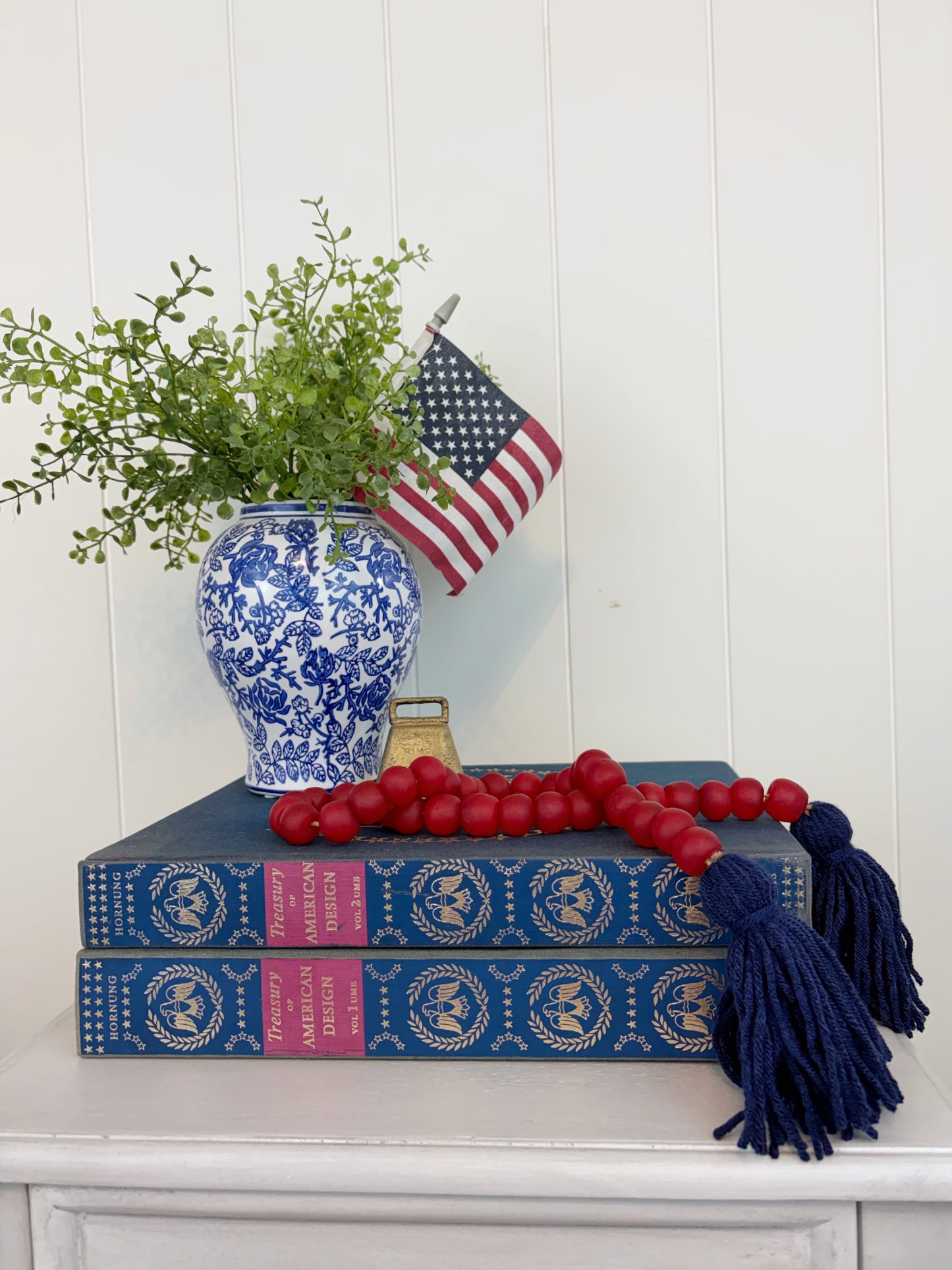 Patriotic Glass Decor Bead Strand