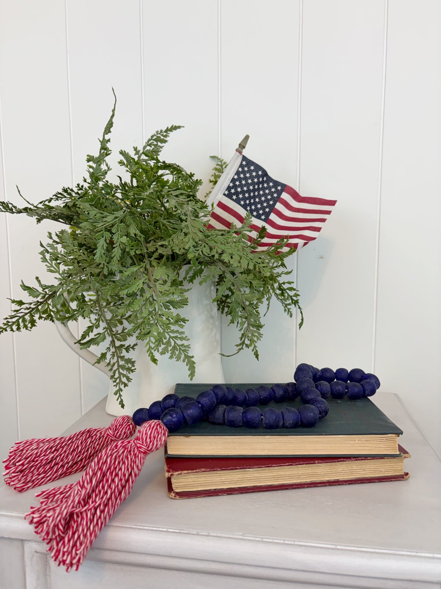 Patriotic Glass Decor Bead Strand