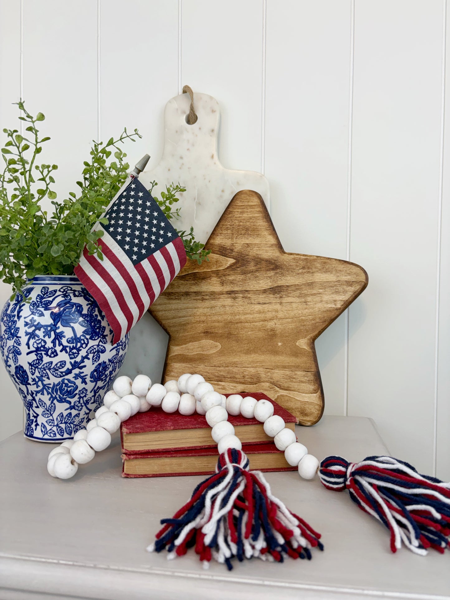 Patriotic Glass Decor Bead Strand