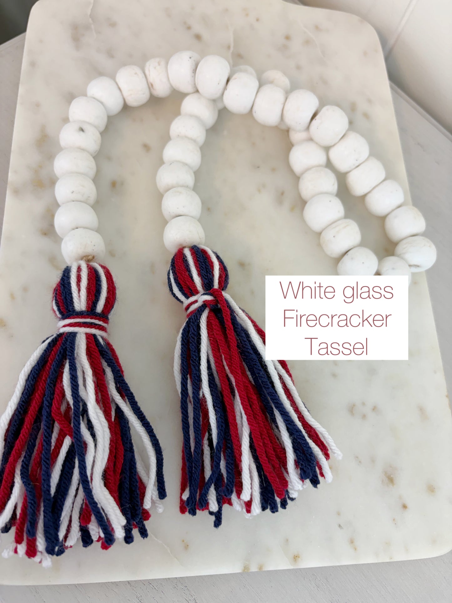 Patriotic Glass Decor Bead Strand