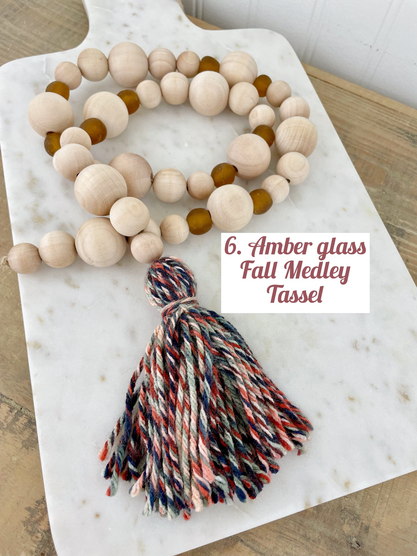 Fall Color- Wood & Glass Decor Bead Strands