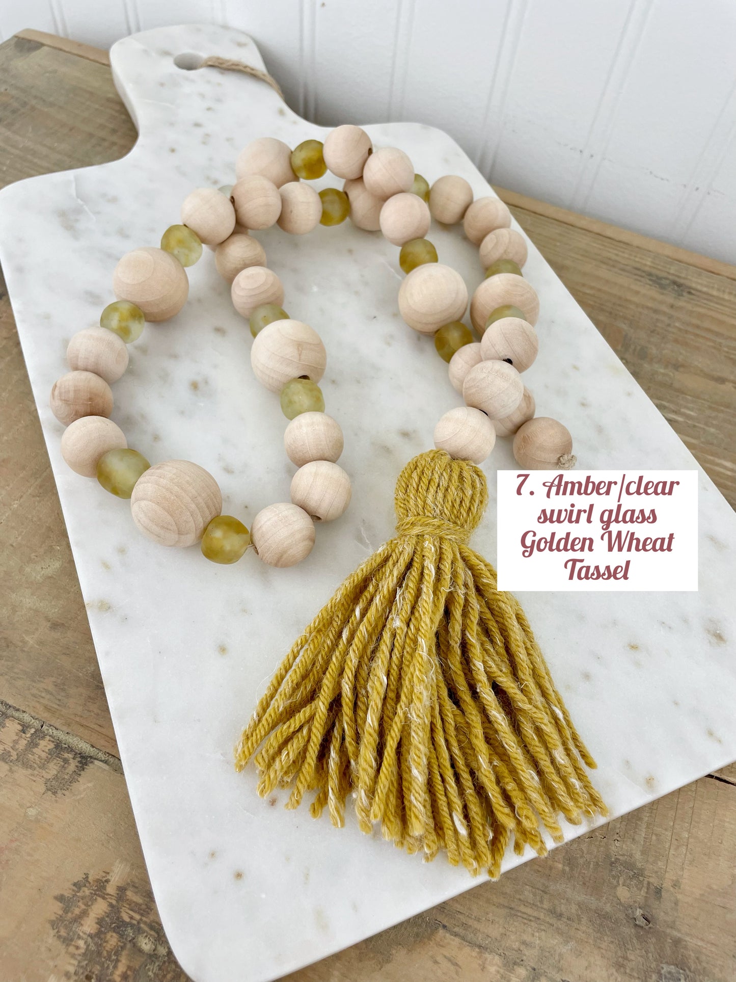 Fall Color- Wood & Glass Decor Bead Strands