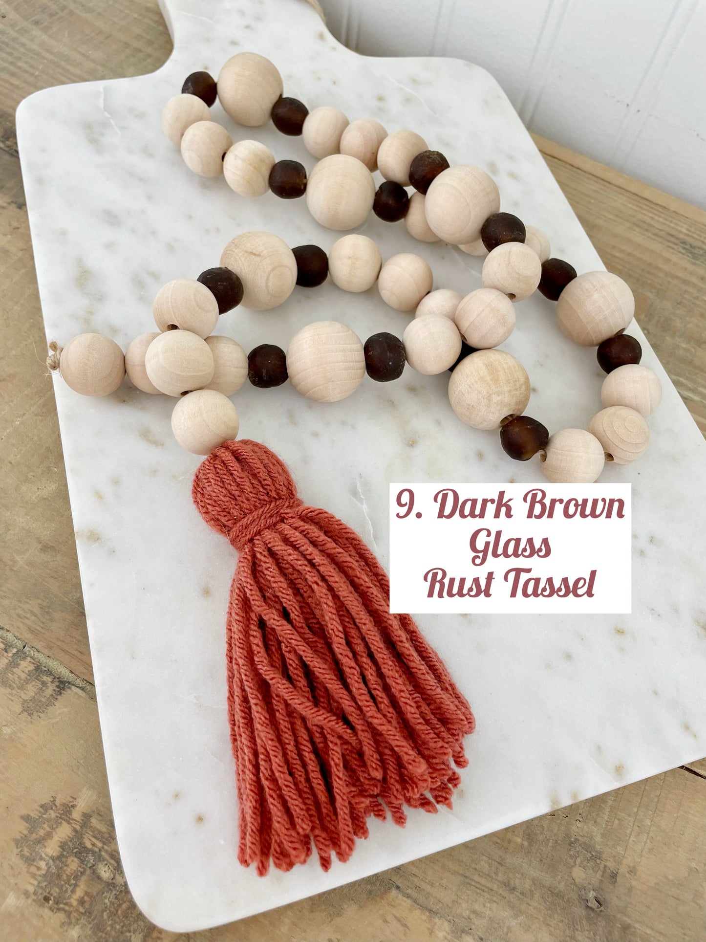 Fall Color- Wood & Glass Decor Bead Strands