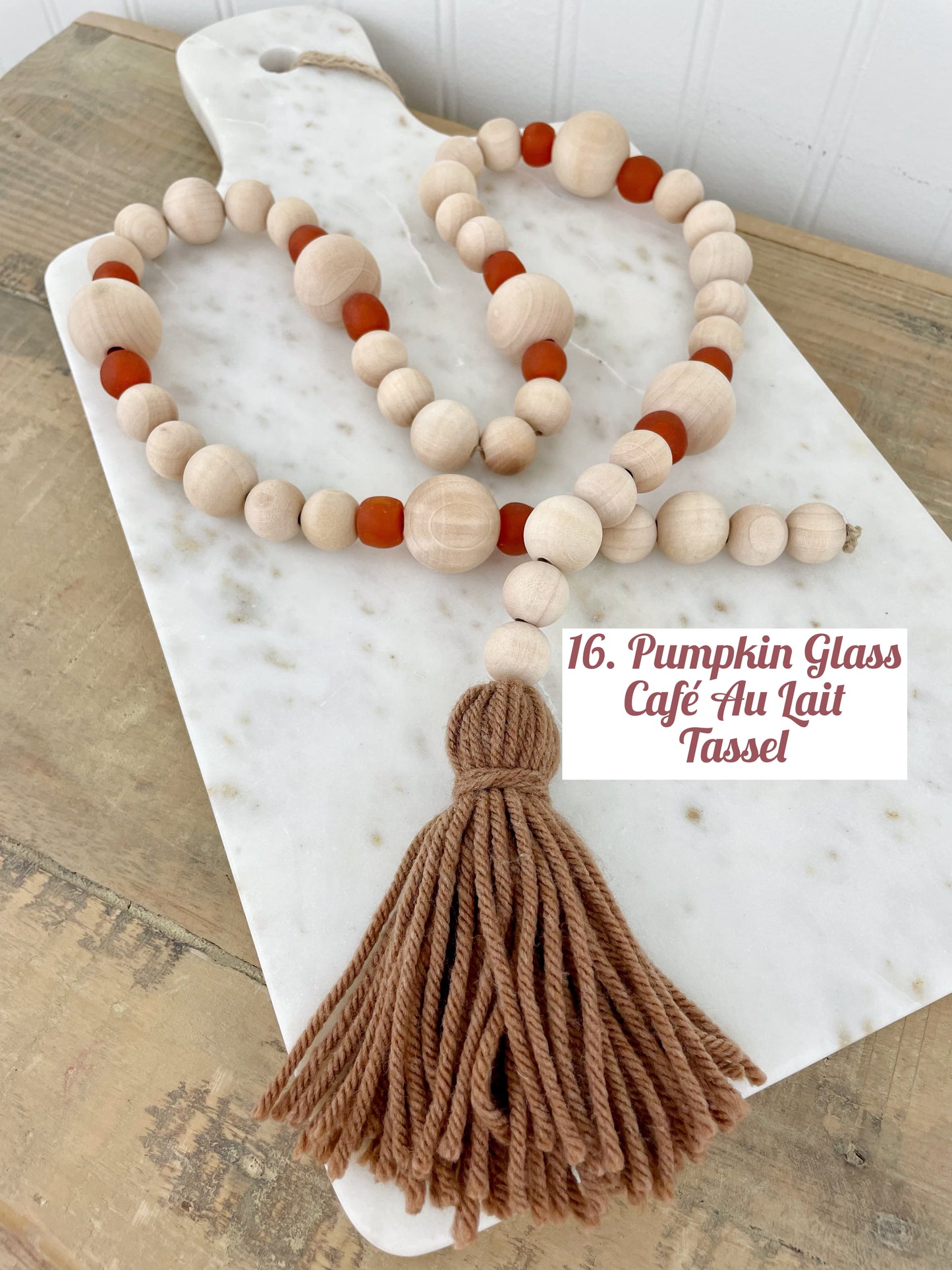 Fall Color- Wood & Glass Decor Bead Strands