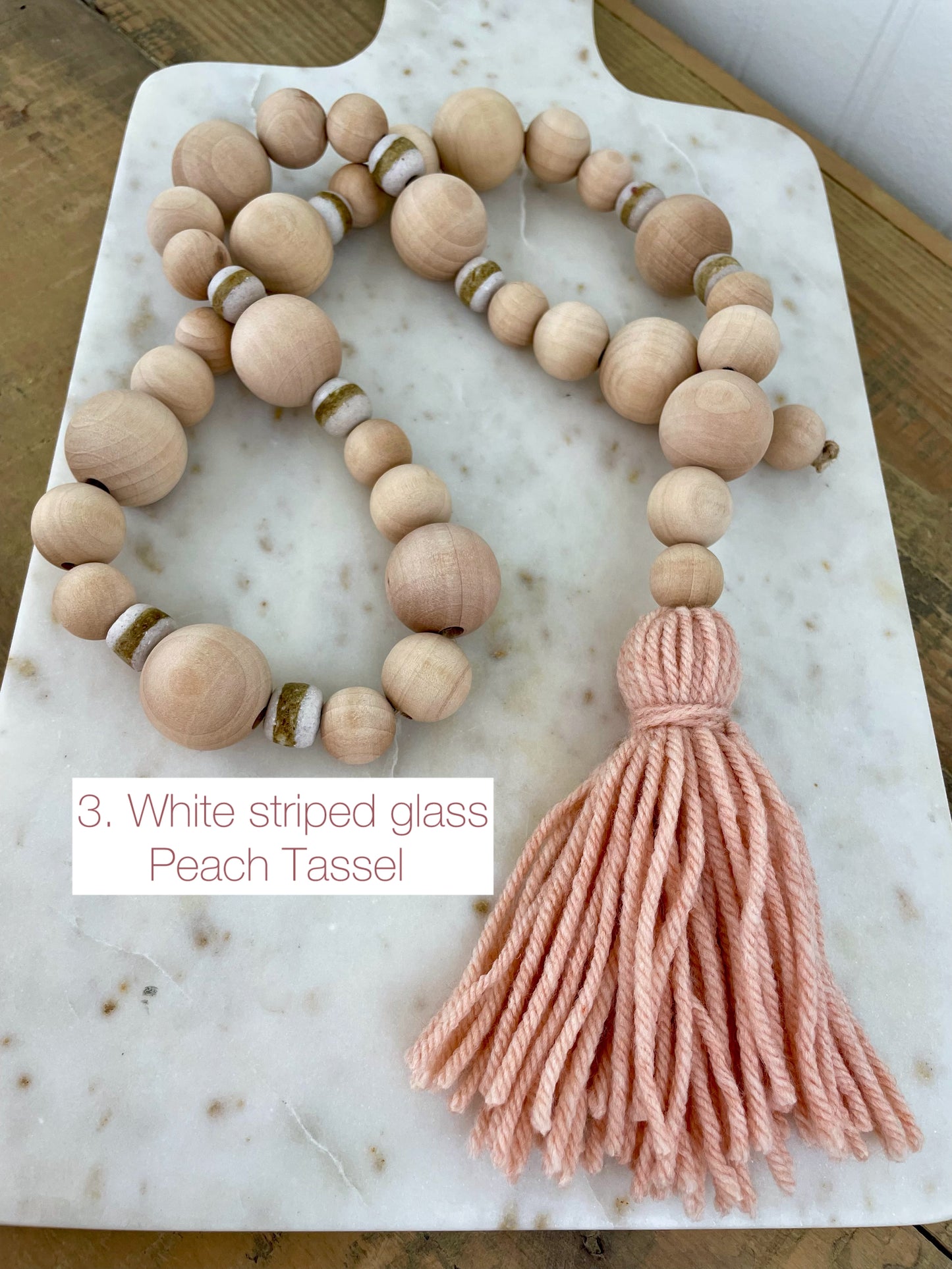 Wood+Glass Decor Bead Strands with Shades of Pink