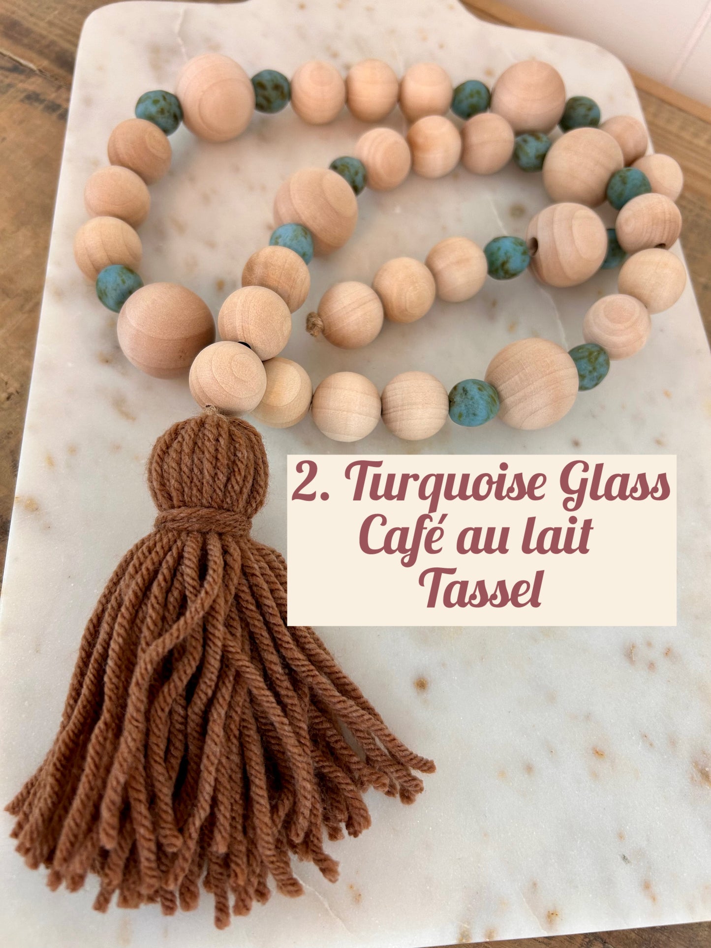 Wood+Glass Bead Strand with Shades of Brown