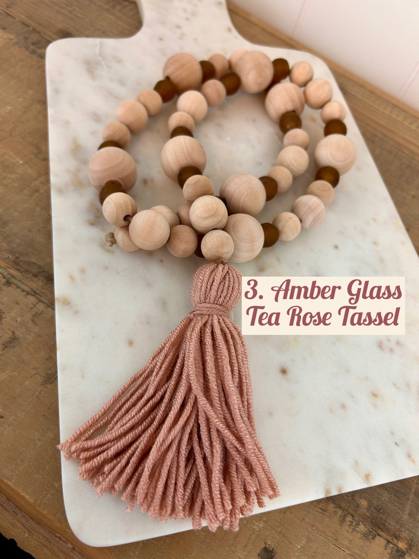 Wood+Glass Bead Strand with Shades of Brown