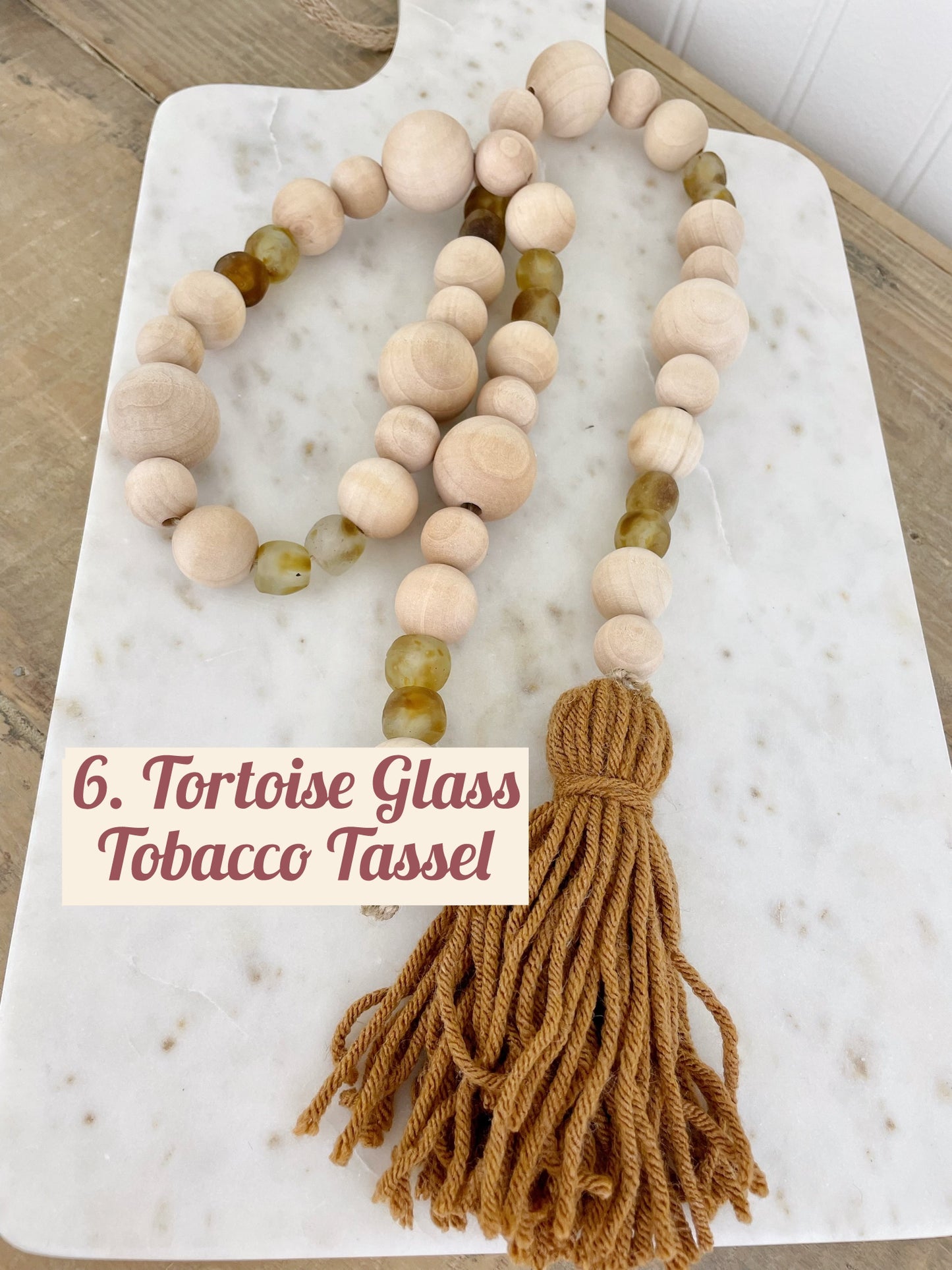 Wood+Glass Bead Strand with Shades of Brown