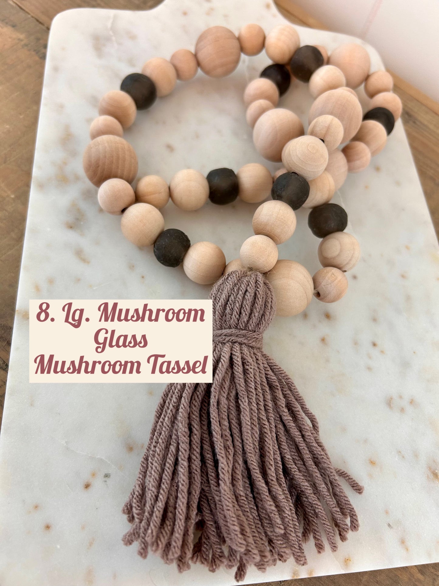 Wood+Glass Bead Strand with Shades of Brown