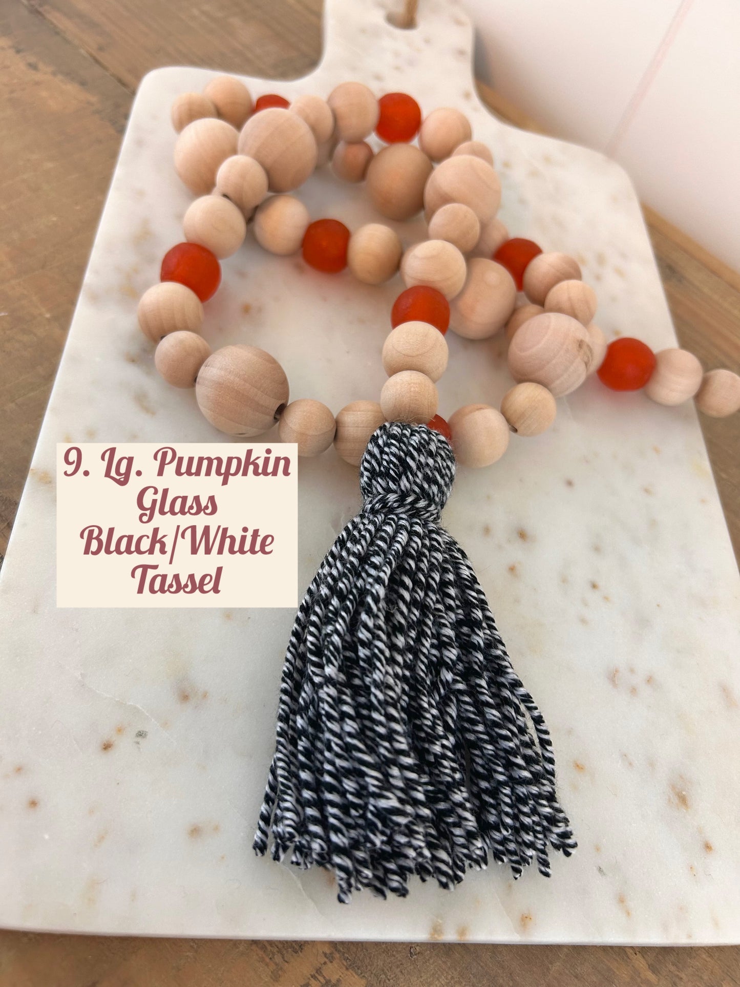 Halloween Wood & Glass Decor Bead Strands
