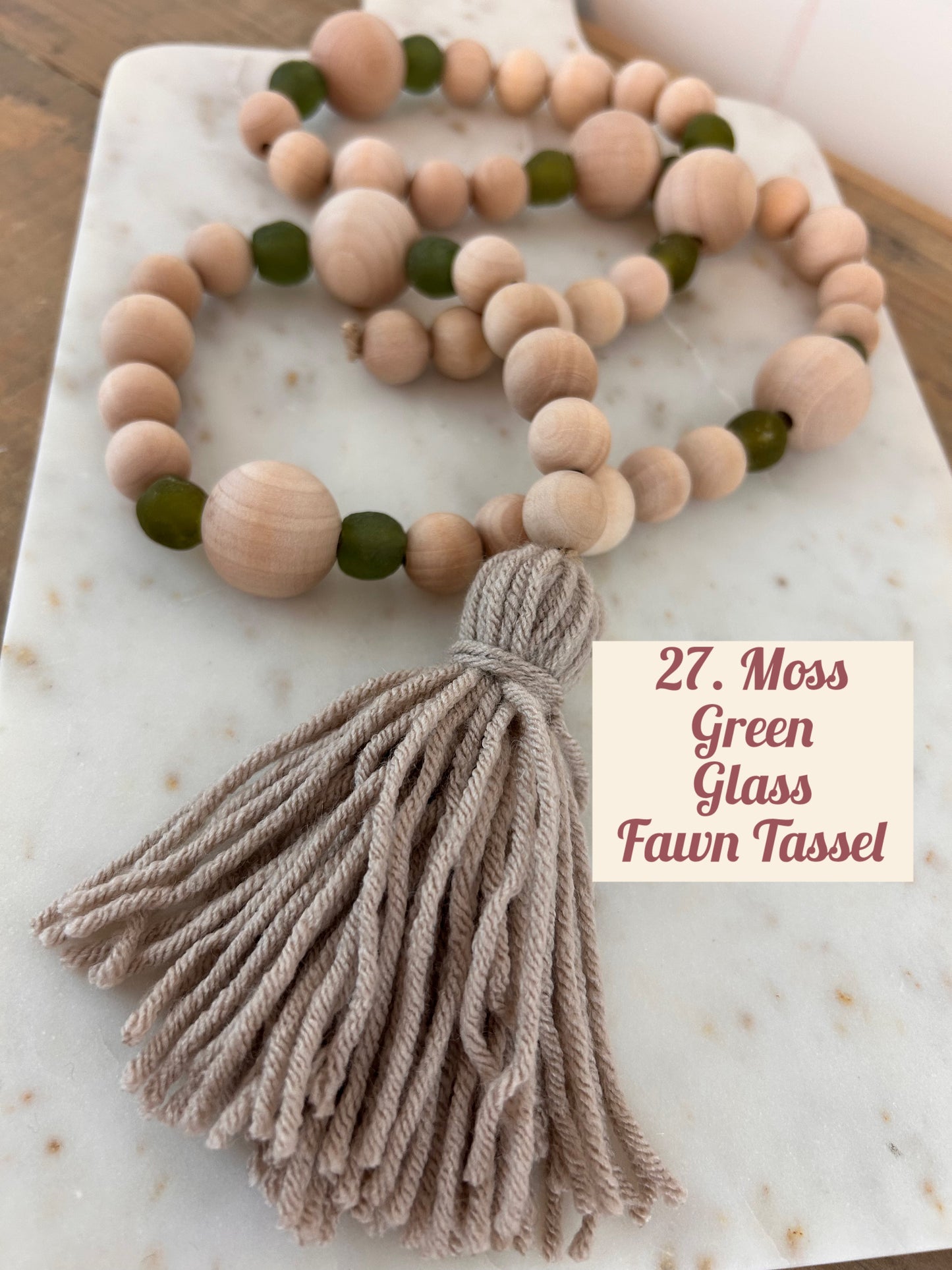 Fall Color- Wood & Glass Decor Bead Strands