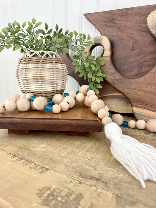 Spring Colored Glass + Wood Bead Strands