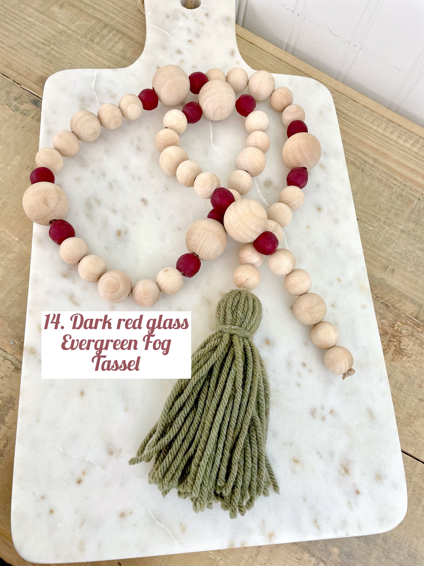 Holiday Wood & Glass Decor Bead Strands