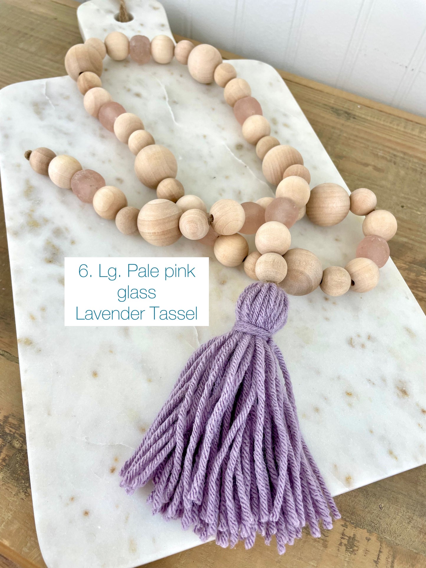 Wood+Glass Decor Bead Strands with Shades of Pink