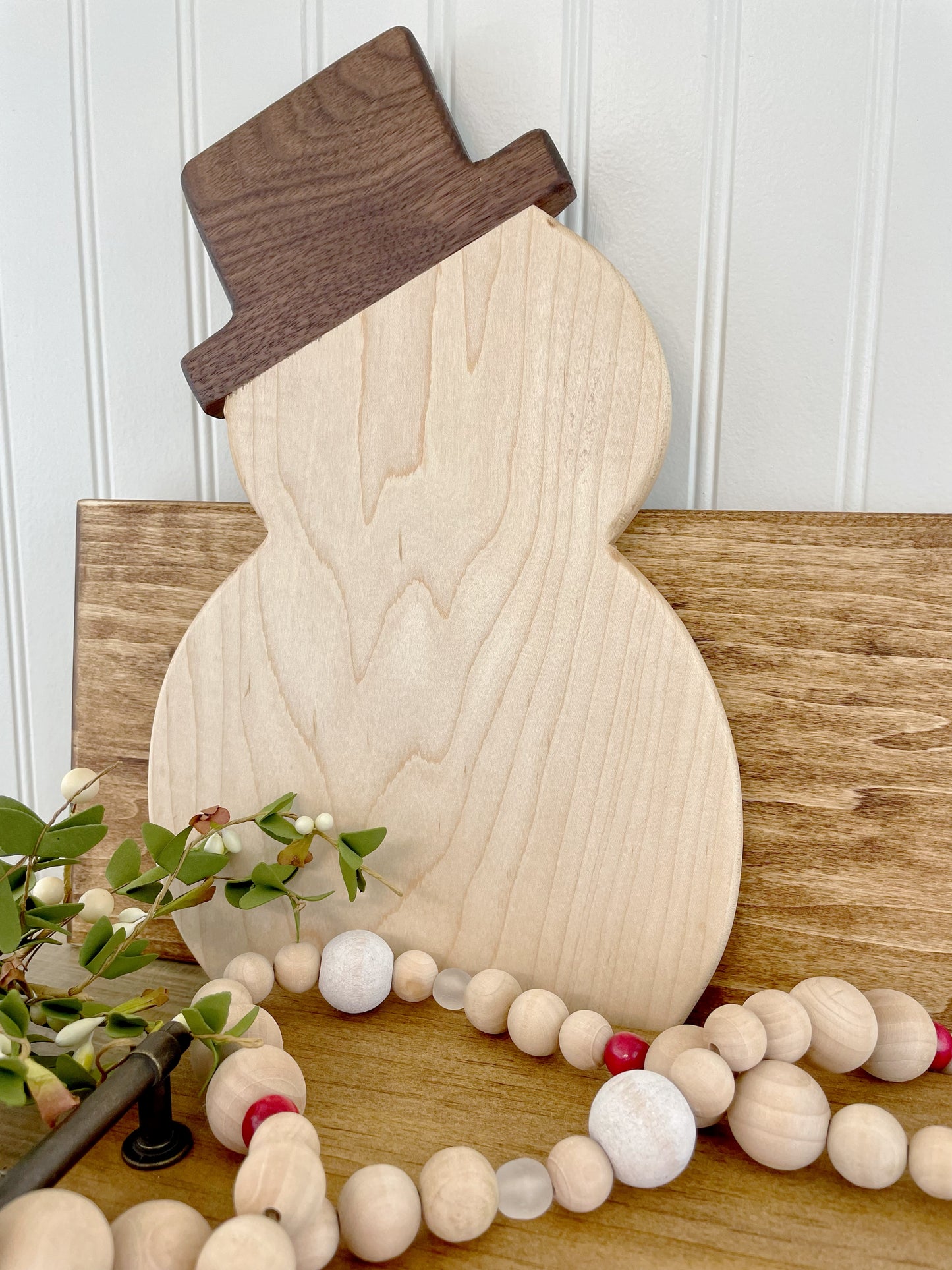 Handcrafted Snowman Board