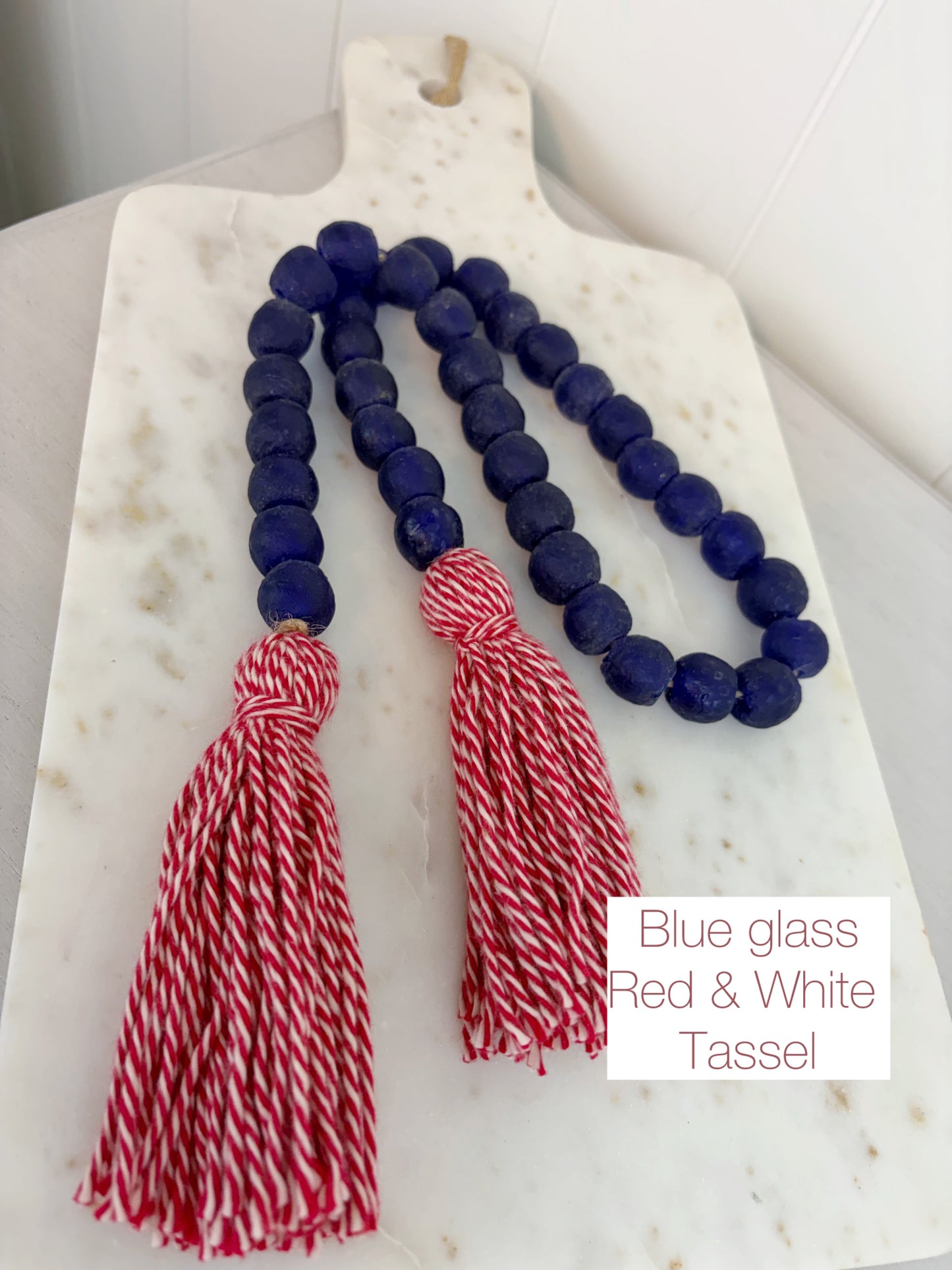 Patriotic Glass Decor Bead Strand
