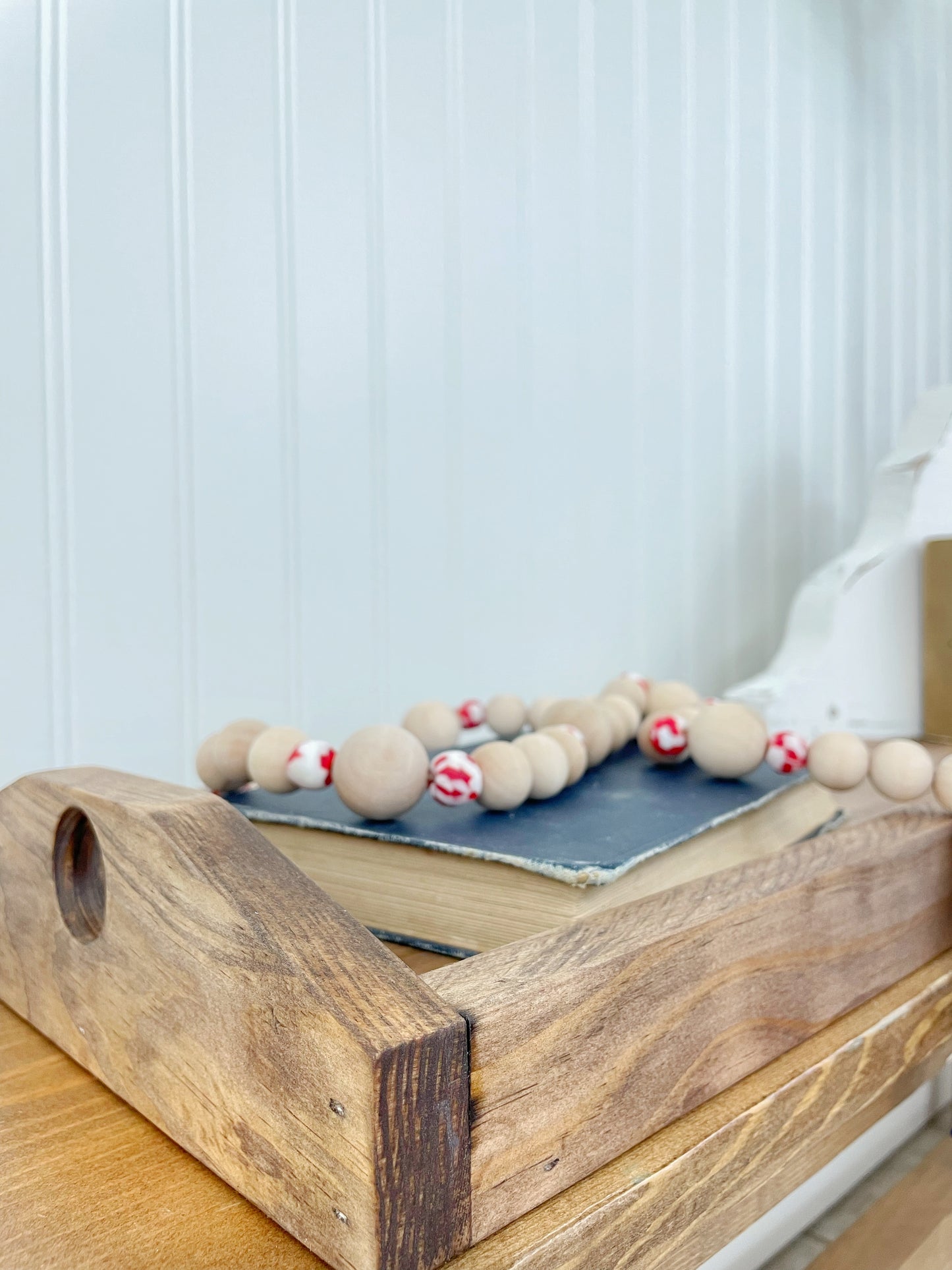 Patriotic Wood+Glass Decor Bead Strands
