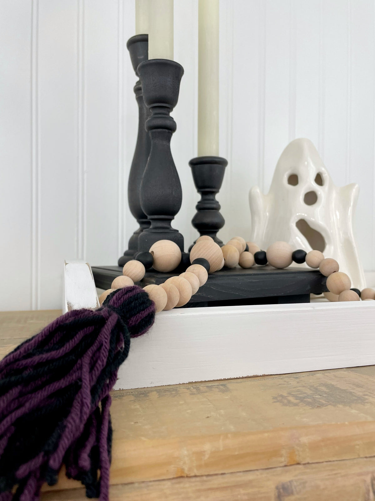 Halloween Wood & Glass Decor Bead Strands