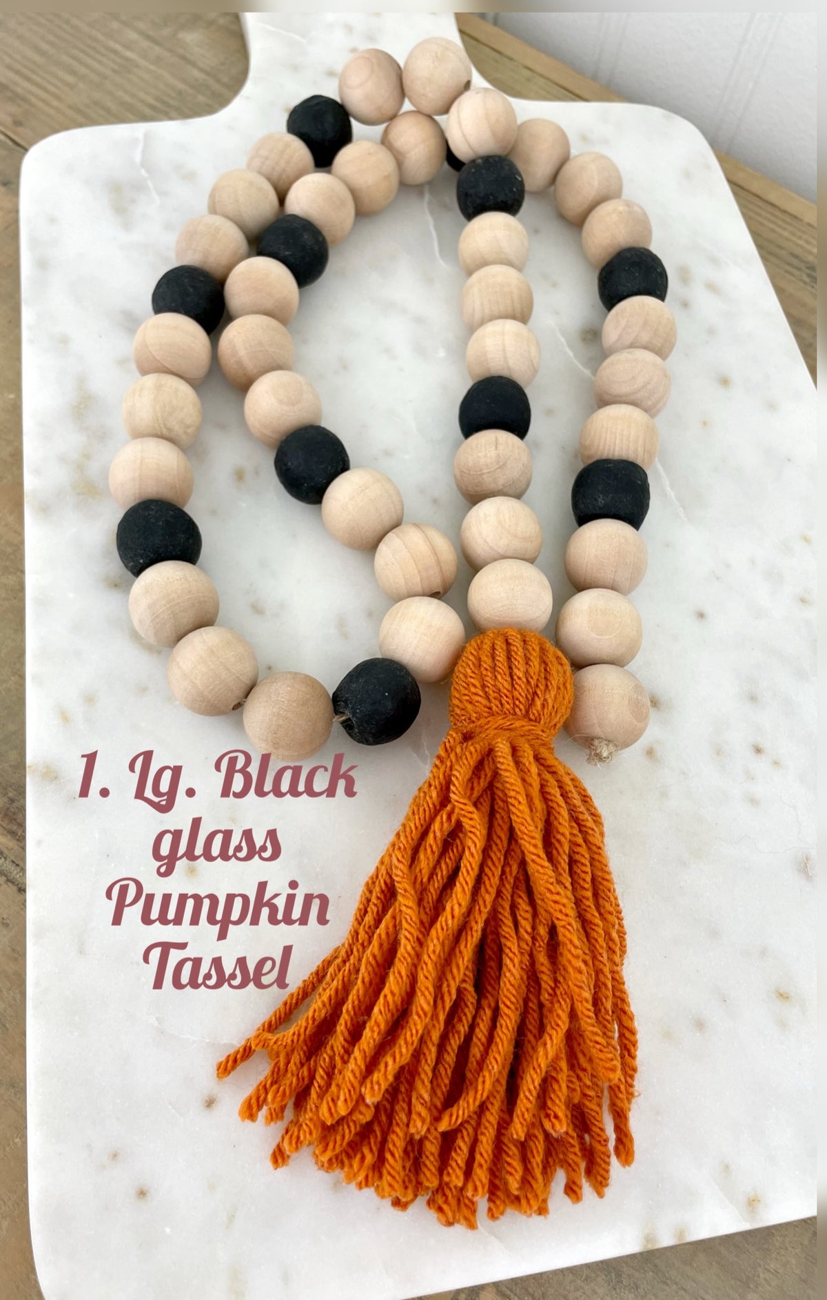 Halloween Wood & Glass Decor Bead Strands