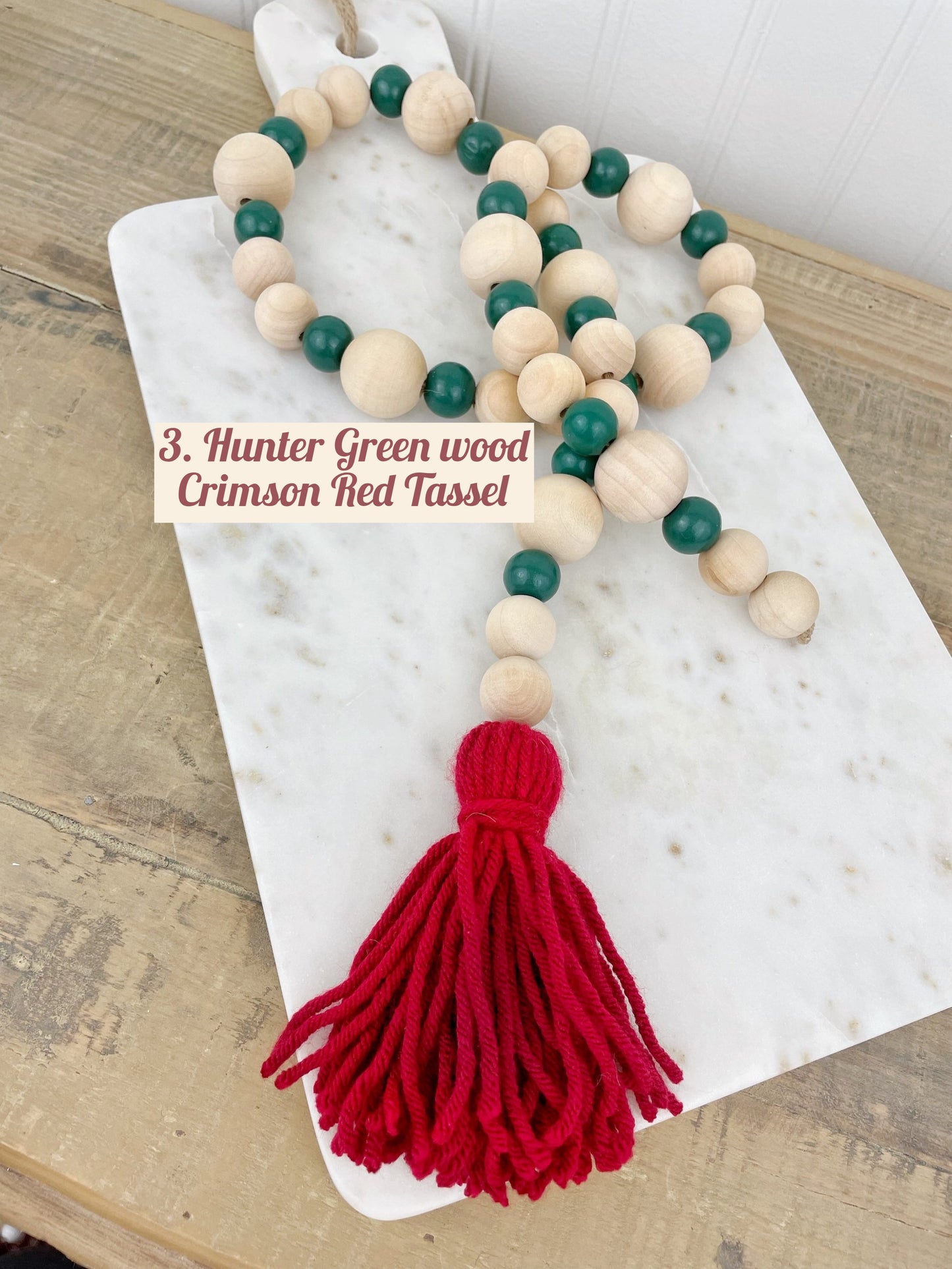 Holiday Mixed Wood Decor Bead Strand