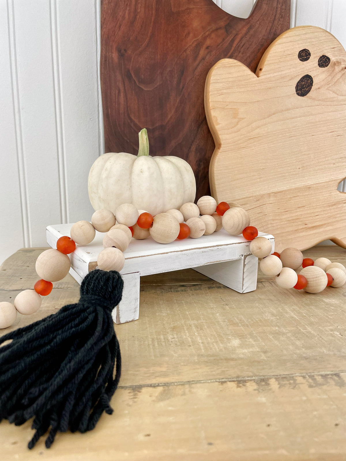 Halloween Wood & Glass Decor Bead Strands