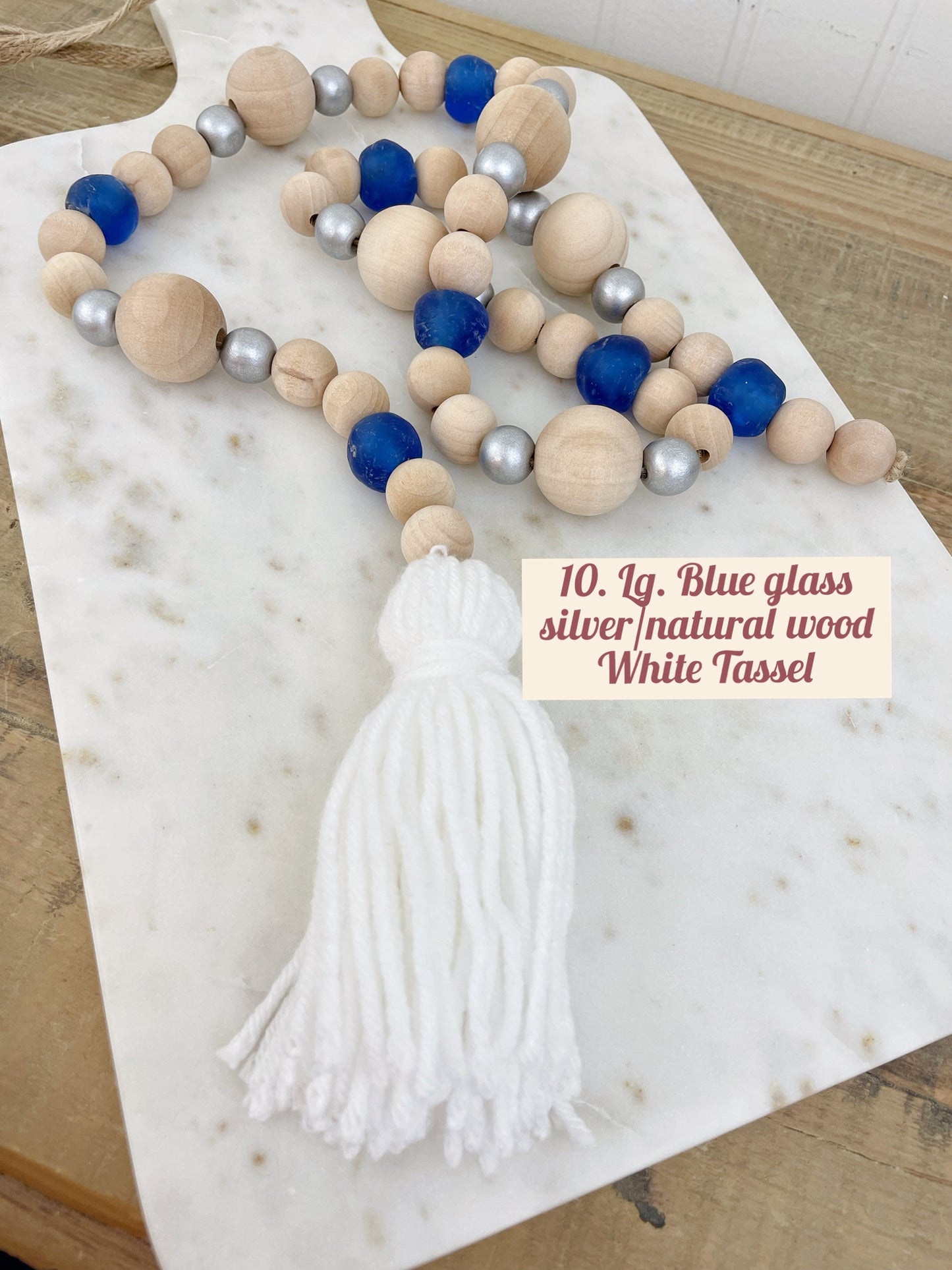 Patriotic Wood+Glass Decor Bead Strands