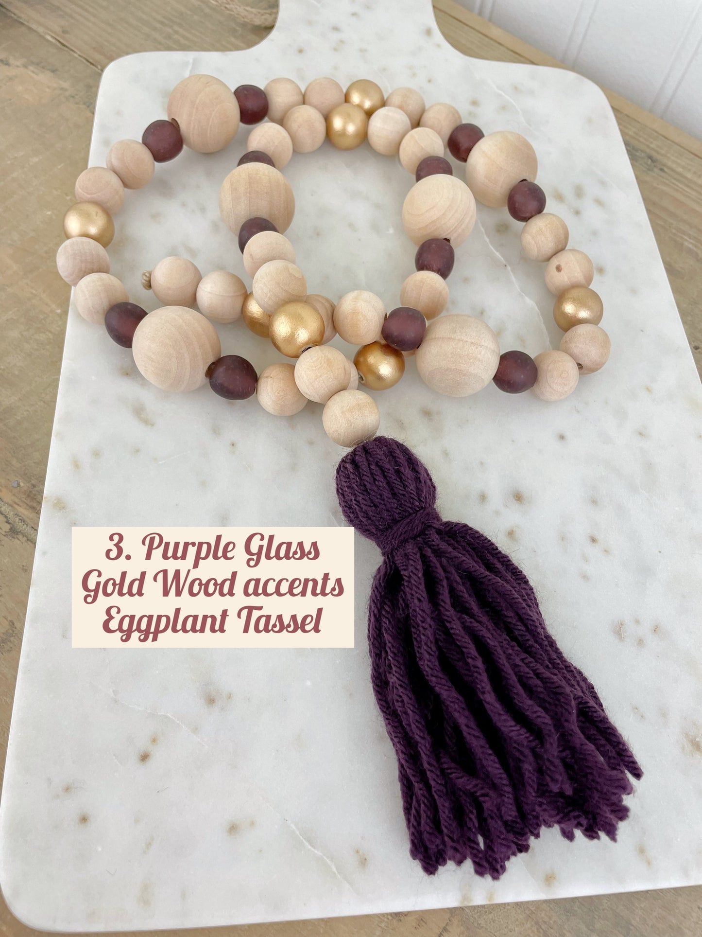 Fall Color- Wood & Glass Decor Bead Strands