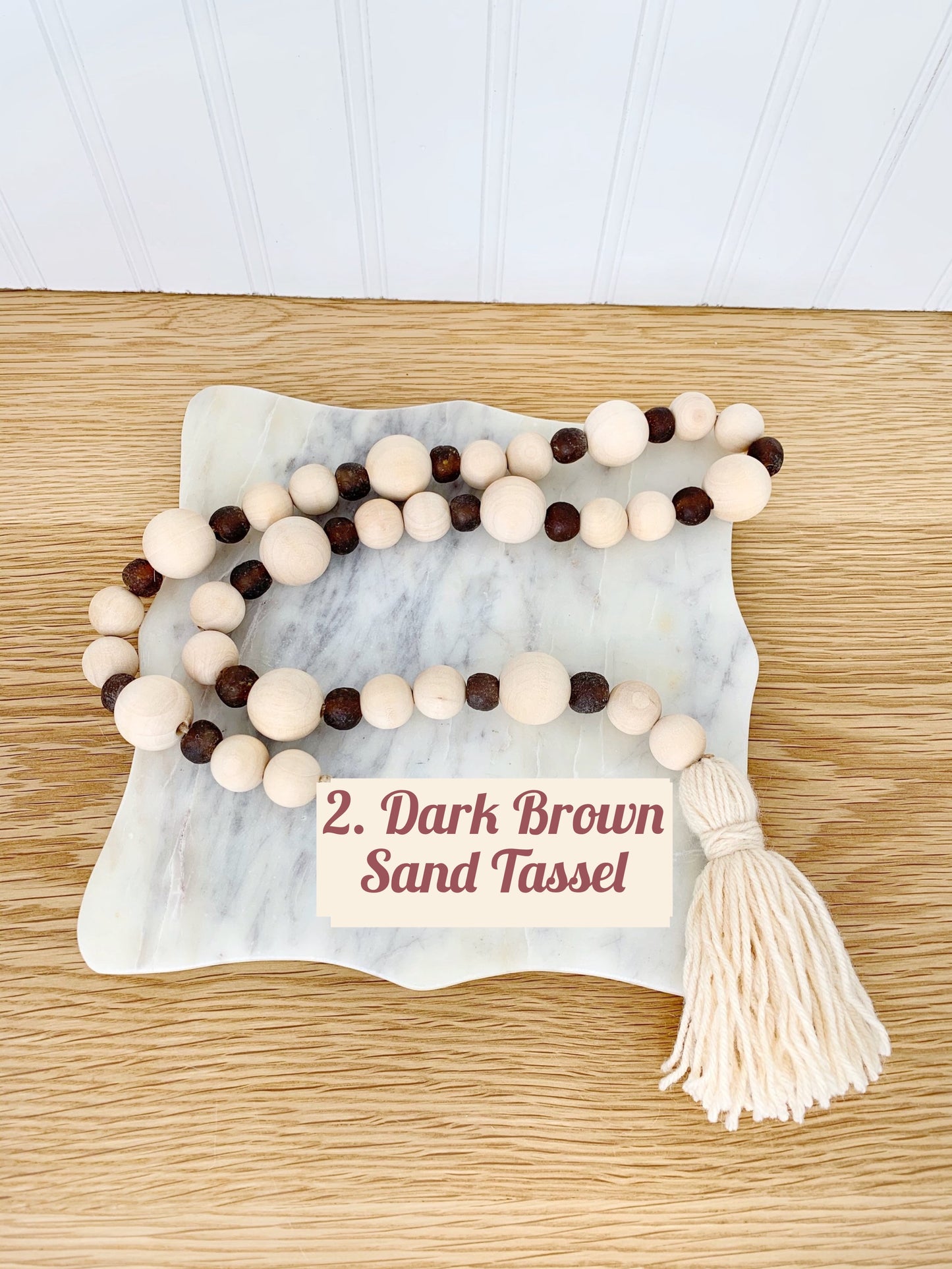 Wood+Glass Bead Strand with Shades of Brown