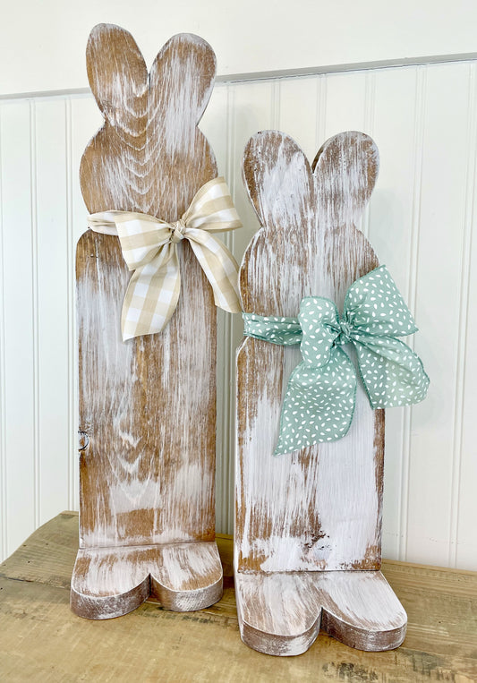 Handcrafted Pine Bunny- Round Ears