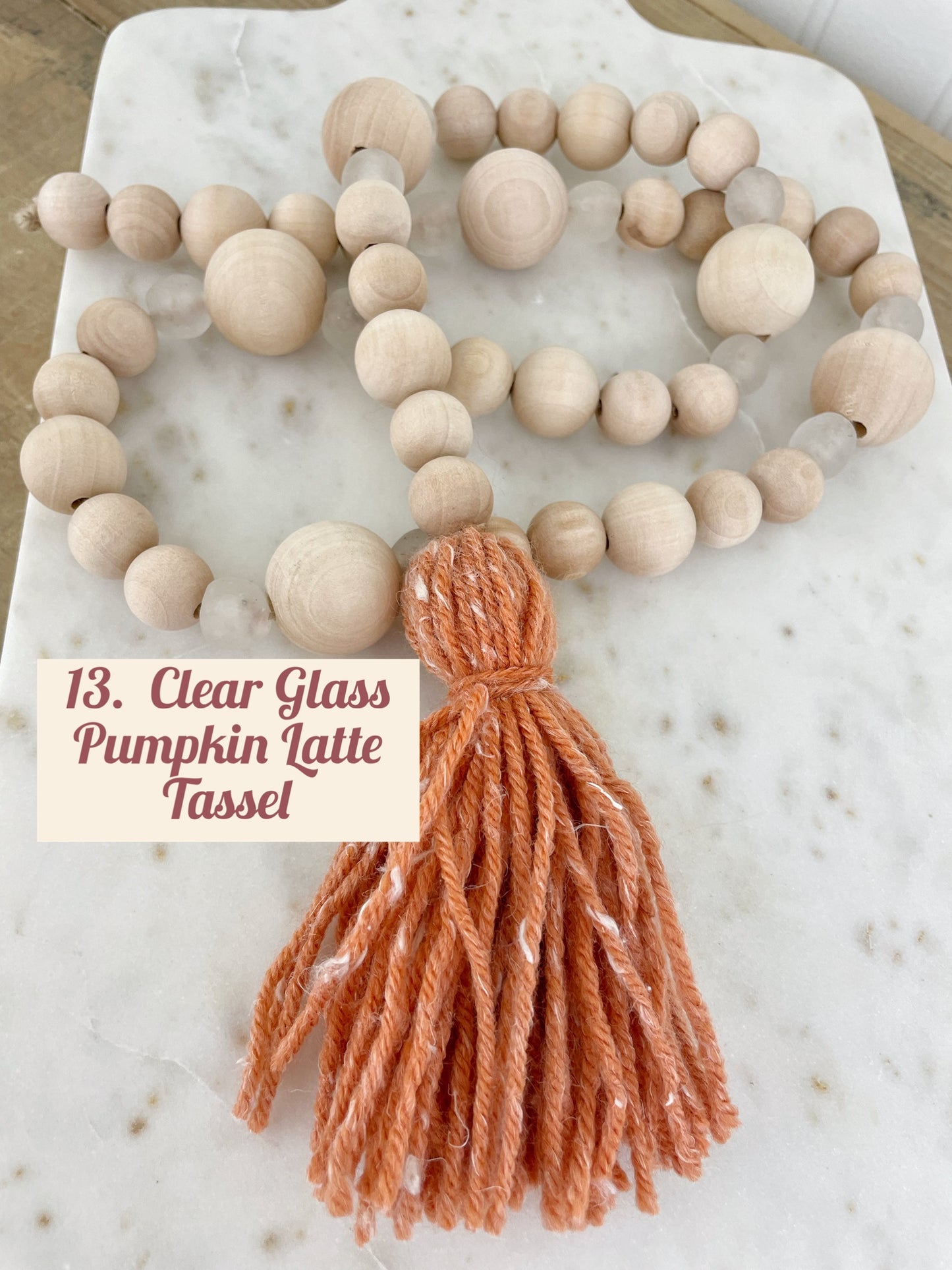 Fall Color- Wood & Glass Decor Bead Strands