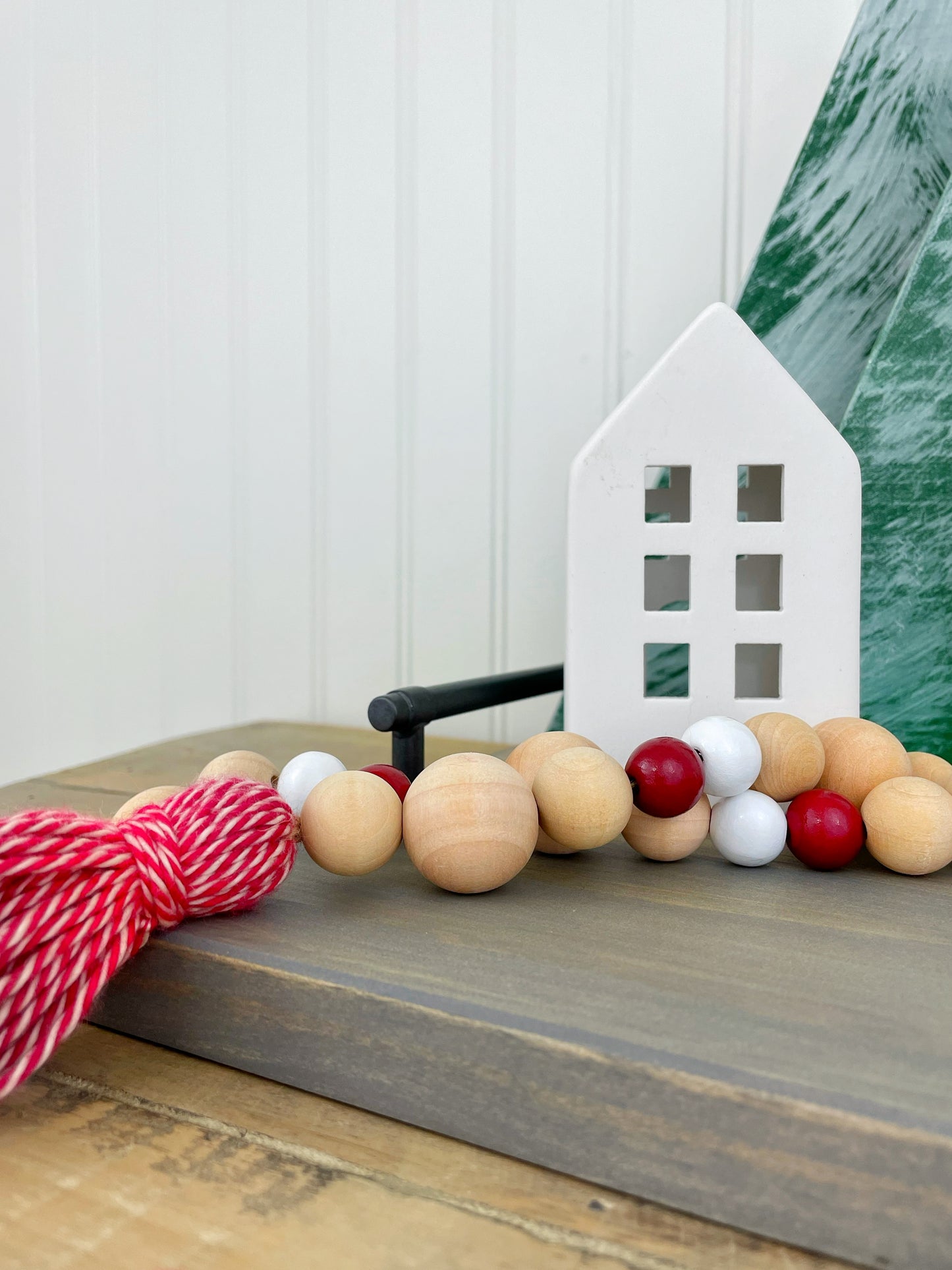 Holiday Mixed Wood Decor Bead Strand