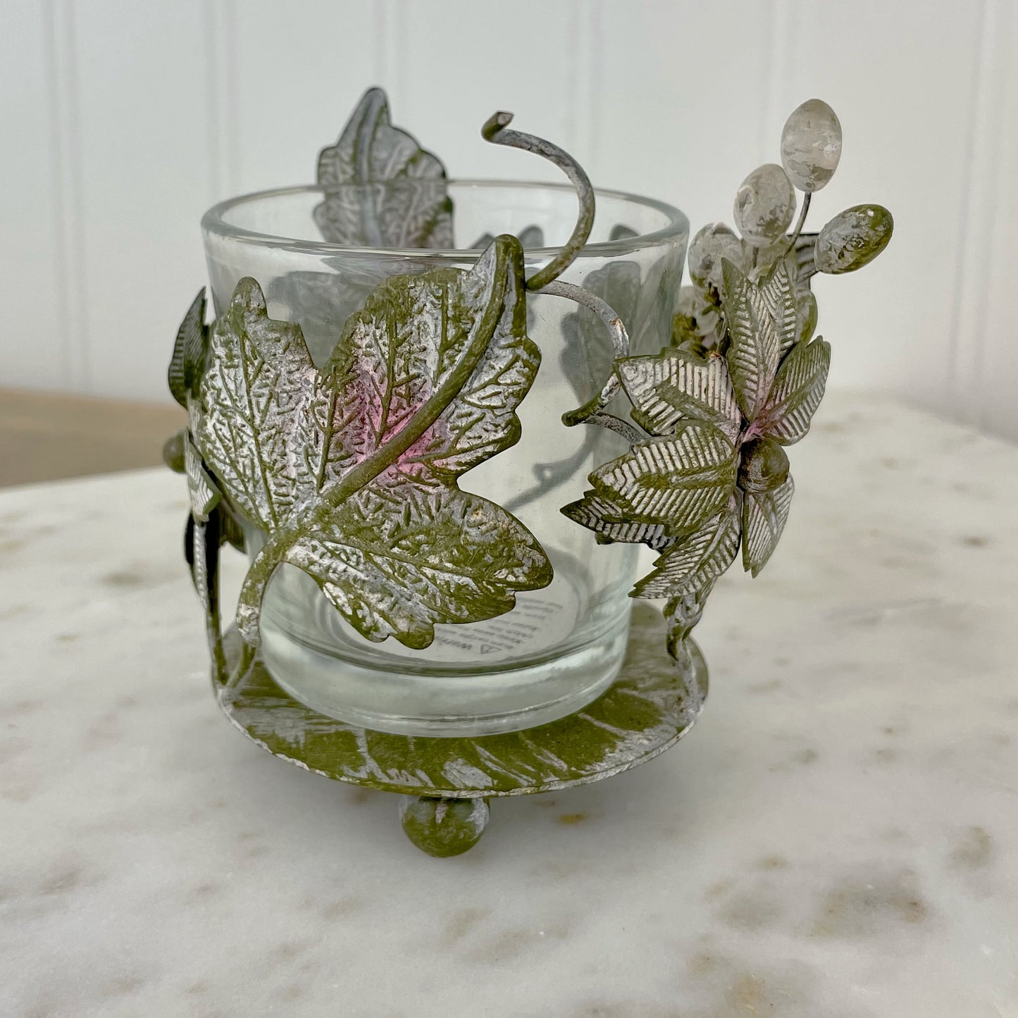 Metal Leaf Votive Holder