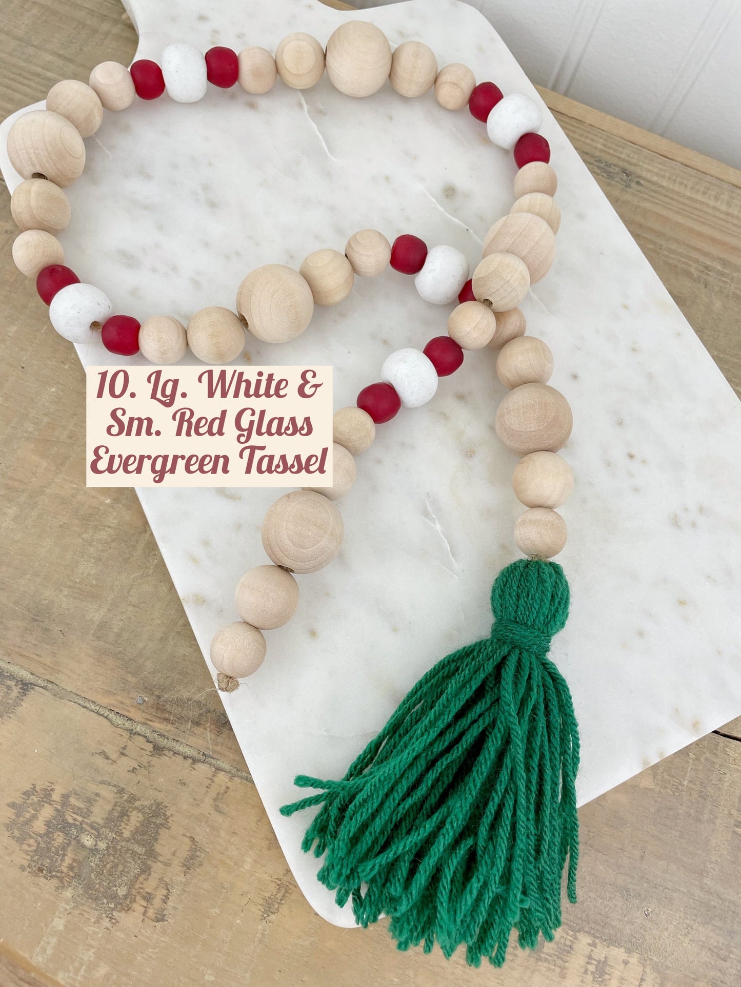 Holiday Wood & Glass Decor Bead Strands