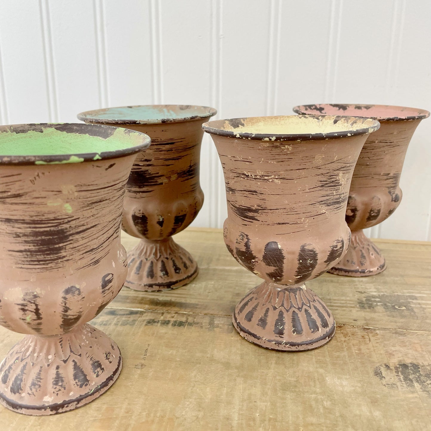 Set of 4 Metal Urns